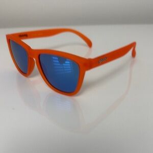 Unisex Goodr Orange Sunglasses with Blue Polarized Lenses OS